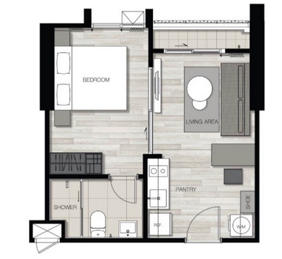 6503-383 ให้เช่า คอนโด สาทร นราธิวาส BTSสะพานตากสิน The Key Sathorn - Charoenrat 1ห้องนอน ชั้นสูง