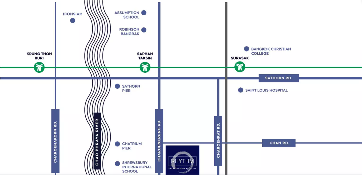 6612-147 ให้เช่า คอนโด สาทรใต้ นราธิวาส BTSสะพานตากสิน Rhythm Charoenkrung Pavillion 2นอน