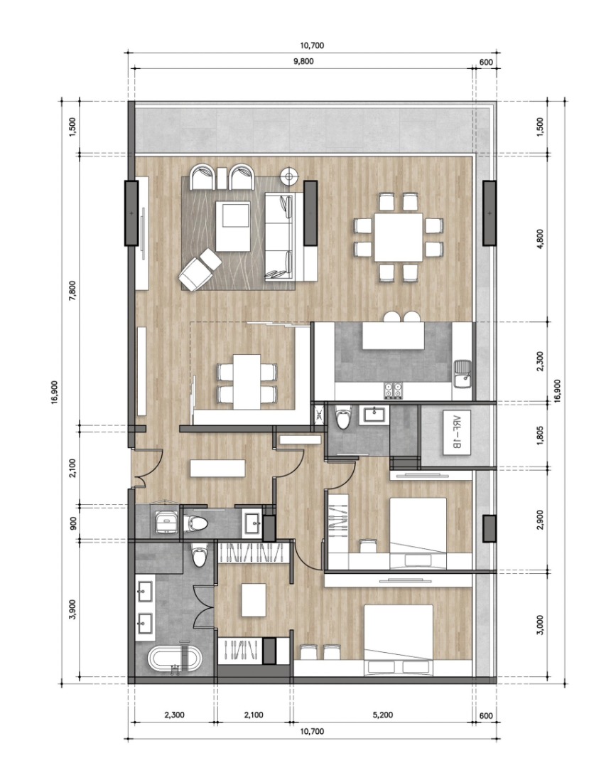 6701-050 ให้เช่า คอนโด สุขุมวิท พร้อมพงษ์ BTSทองหล่อ La Citta Delre Thonglor 16 3ห้องนอน