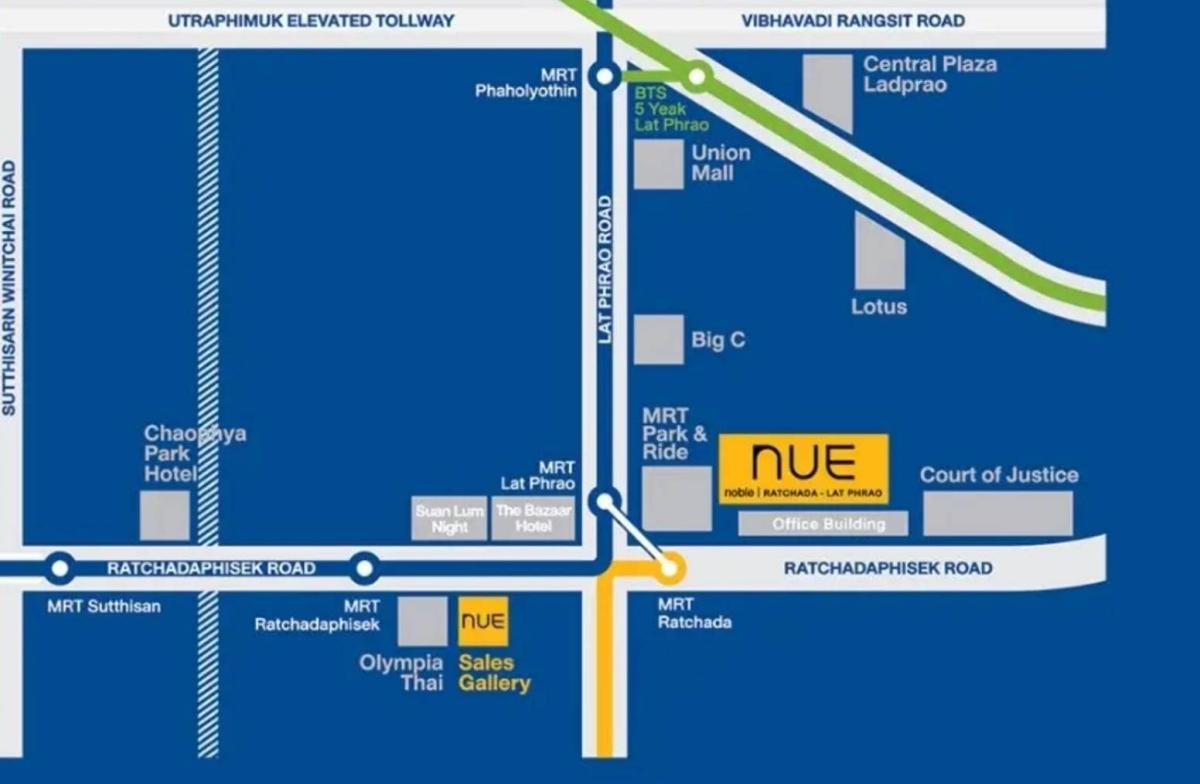 6704-235 ให้เช่า คอนโด รัชดา สุทธิสาร MRTลาดพร้าว Nue Noble Ratchada Lat Phrao  1ห้องนอน